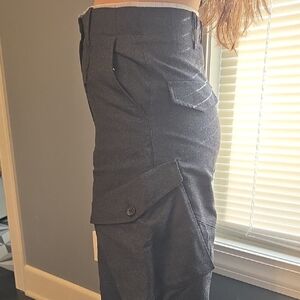 Zara Charcoal Wool Cargo Pants for Women, Size 6